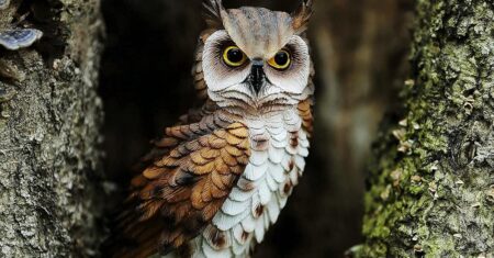 Estátua de coruja para jardim