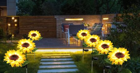 Luminárias de girassol para jardim