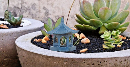 Miniatura para decoração Zen de vasos