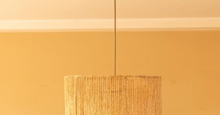 Luminária de teto palha