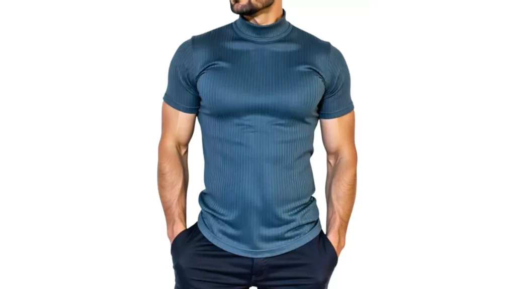 camiseta gola alta masculina