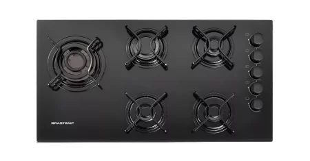 Fogão cooktop 5 bocas Brastemp com ignição automática sai 24% OFF