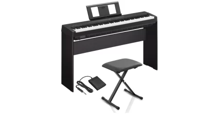 Piano digital Yamaha P45 com suporte, pedal e banco sai 12% OFF