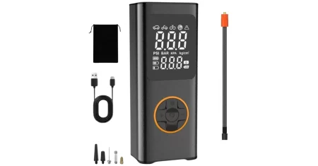 Bomba de encher pneu portátil para carro e moto sai 16% OFF