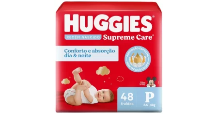 Agora: Fralda Huggies com 48 unidades sai 20% OFF