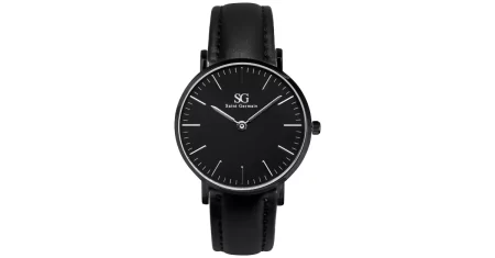 Relógio masculino com correia de couro sai 42% OFF