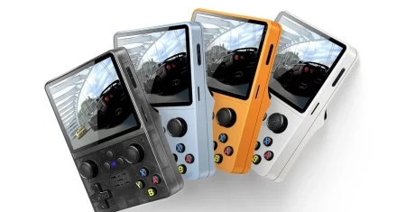 Mini console de video game portátil; leve na mochila a sua diversão