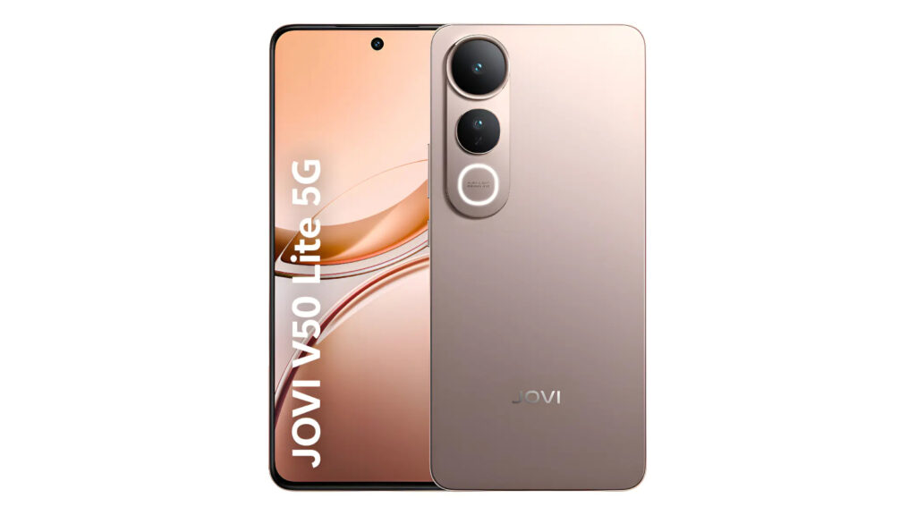 Foto do Smartphone JOVI V50 Lite 5G 256GB 8GB RAM Câmera 50MP AMOLED 6.77"' 6500mAh 90W Android 15 - Ouro Titânio